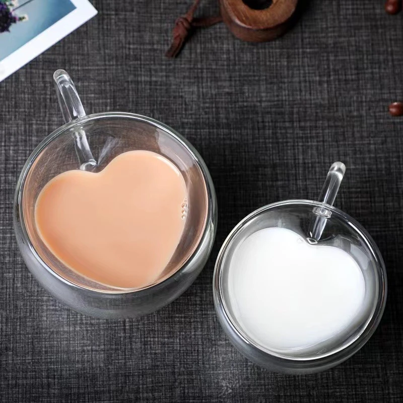 Cốc thủy tinh hai lớp hình trái tim