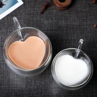 Cốc thủy tinh hai lớp hình trái tim
